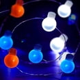 thumbnail image 5 of kladzum Red White and Blue Lights Remote Control String Plug In Indoor Outdoor String Lights, Ideal for Any Patriotic Decorations & Independence Day Decorations, 9.84 Ft String Lights on Clearance, 5 of 6