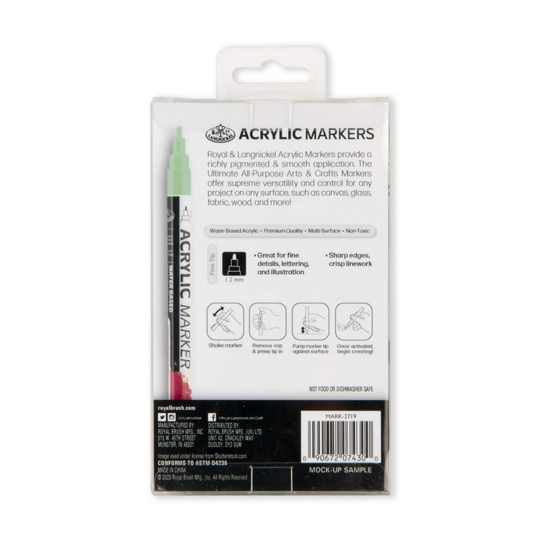 Royal & Langnickel Neon Acrylic Markers, 6 Colors photo 5