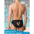 thumbnail image 3 of Men's Trendy Printed Brief Swim Trunks - Elastic Comfort Quick Dry Beach Spa Swimwear, 3 of 5