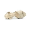 thumbnail image 4 of BLISSFUL STEP Women's Fashion Platform Strap Slingback Chunky Heel Open Toe Sandals Beige 7, 4 of 7