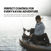 Newport Kayak Series 55lb Thrust Saltwater Transom Mounted Electric Kayak Trolling Motor with 24 In. Shaft