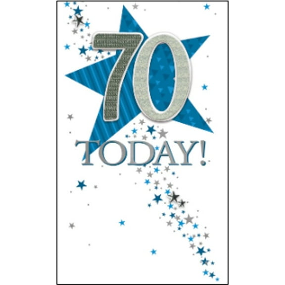 Handmade "Champagne" Greeting Card 70th Birthday Star