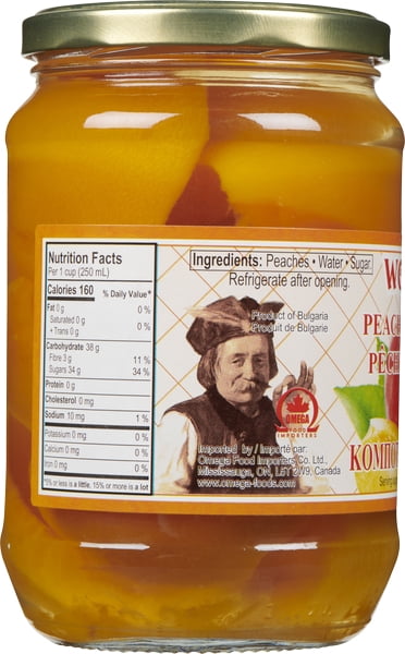 WOLSKI Peaches in Syrup, 720mL Glass Jar