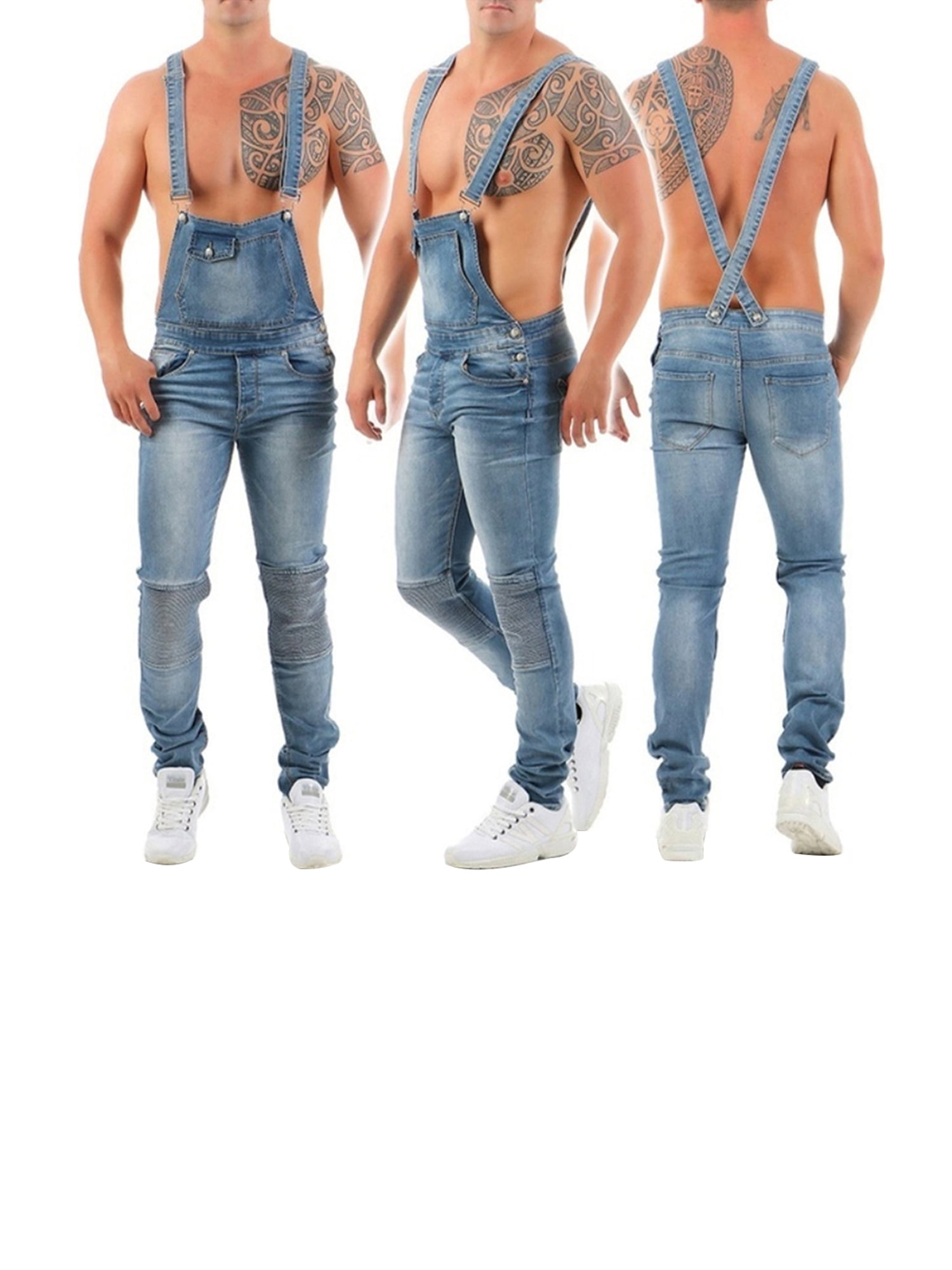 men's fashion denim overalls