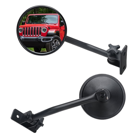 Jeep Mirrors Doors off for Wrangler, Lifronkit Round Anti-shake Side View Mirrors, Easy-install Doorless Wider Vision Mirrors Compatible with Wrangler JK JKU TJ 1996-2018