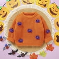 thumbnail image 2 of ZZwxWA Toddler Baby Boy Girl Halloween Sweater Pumpkin Warm Pullover Sweatshirt Knitwear Knitted Fall Winter Clothes 2025 Warm Tops Infant Shirts Orange 3 years, 2 of 7