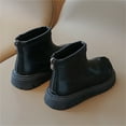 thumbnail image 4 of Otqutp Casual Footwear for Toddler Girls Black Platform Booties for Children Front Zipper Cheer Shoes Outdoor Warm Non Slip Mary Jane Shoes, 4 of 5