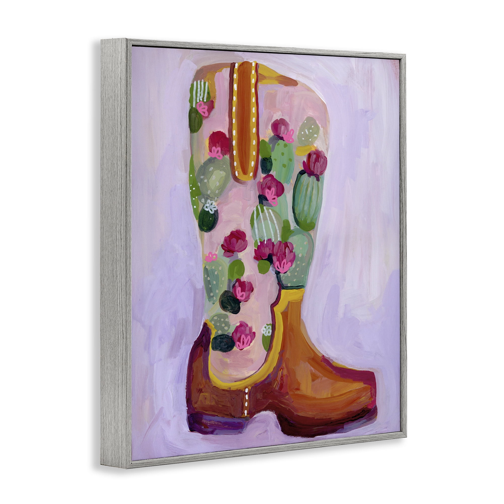 Desert Day Dream Boots Gray Framed Giclee Art, design by Ashley Davis