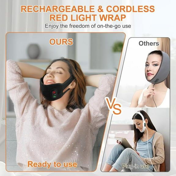 Red Light Therapy Belt for Neck, 850NM Near Infrared Light Therapy & 660NM Red Light Therapy Wearable Infrared Warp for Chin Neck Wrist Leg Hand Portable Red Light Therapy Strap with Timer