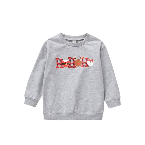 Qmyliery Christmas Sweatshirt, Letter Print Long Sleeve Round Neck Pullover Casual Tops