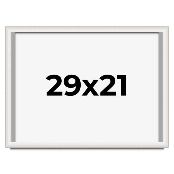29x21 Shadow Box Silver Brushed Striped Display Frame | 1.625 Inches Deep | 1 Inch Moulding Width |