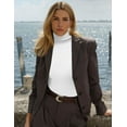 thumbnail image 5 of Ekouaer Women's Turtleneck Long Sleeve Shirts Slim Fit Thermal Underwear Tops Lightweight Tees, 5 of 7