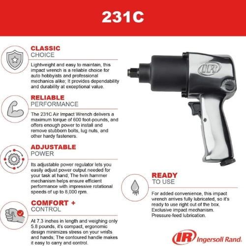 Ingersoll Rand 231C 1/2" Super-Duty Air Impact Wrench IRC-231C