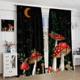 thumbnail image 3 of Mushroom Curtains,Dream Forest Plants Beautiful Moon Animals Snails Printed Curtains Home Bedroom Living Room Kitchen Curtains 52x84in, 3 of 7