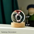 thumbnail image 3 of Bola de cristal IFOLAINA Dolphin Gift 3D con forma de delfines, 60 mm, con base, 3 of 7