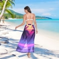 thumbnail image 7 of FORMRS Womens Long Sarong Beach Wrap Semi-Sheer Bikini Skirt Bathing Swimsuit Cover Up, Pink Digital Art, 7 of 7