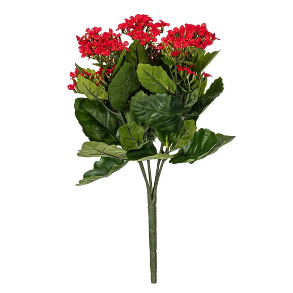 Vickerman 17.25" Artificial Red Kalanchoe Bush.