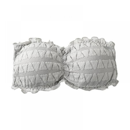 

Lace Edge Wire-Free Lightly Lined Bandeau Bras Women Sexy Strapless Bra