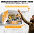 thumbnail image 6 of Metal Garage Wall Cabinet, Wall Storage Cabinet with Locking Door, Adjustable Shelf, Wall Mount Shop Cabinet, Flip Up Wall Mounted Cabinet, White Upper Storage Steel Tool Cabinet, Assembly Required, 6 of 16