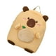thumbnail image 4 of Mochila de peluche de carpincho, informal, elegante, ligera, ajustable para el hombro. Caqui, 4 of 9