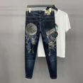 thumbnail image 5 of Pantalones vaqueros para hombre, estilo hip hop, holgados y rectos, originales, de Kpop, moda coreana, vaqueros para hombre, holgados, nuevos, rotos, con agujeros, góticos, 5 of 5