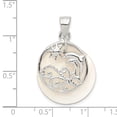 thumbnail image 3 of Sterling Silver Polished Dolphin & Waves Mother of Pearl Pendant QC6947, 3 of 4