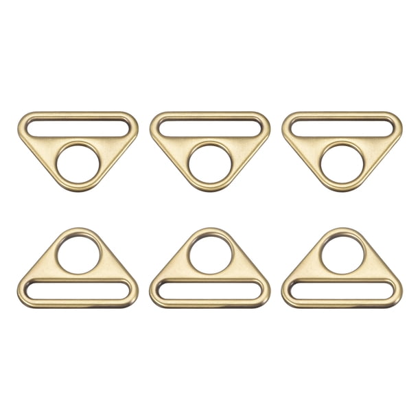 Triángulo Hebilla Ajustador, 6uds 1,26" 32mm Ajustador Triángulo con Barra Giratorio Clip D Anillo Hebilla, Bronce