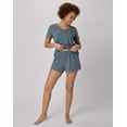 thumbnail image 6 of Hanes Originals SuperSoft Comfywear Women's Pajama Set, Loungewear T-Shirt & Sleep Shorts Stargazer Grey/Stargazer Grey S, 6 of 6