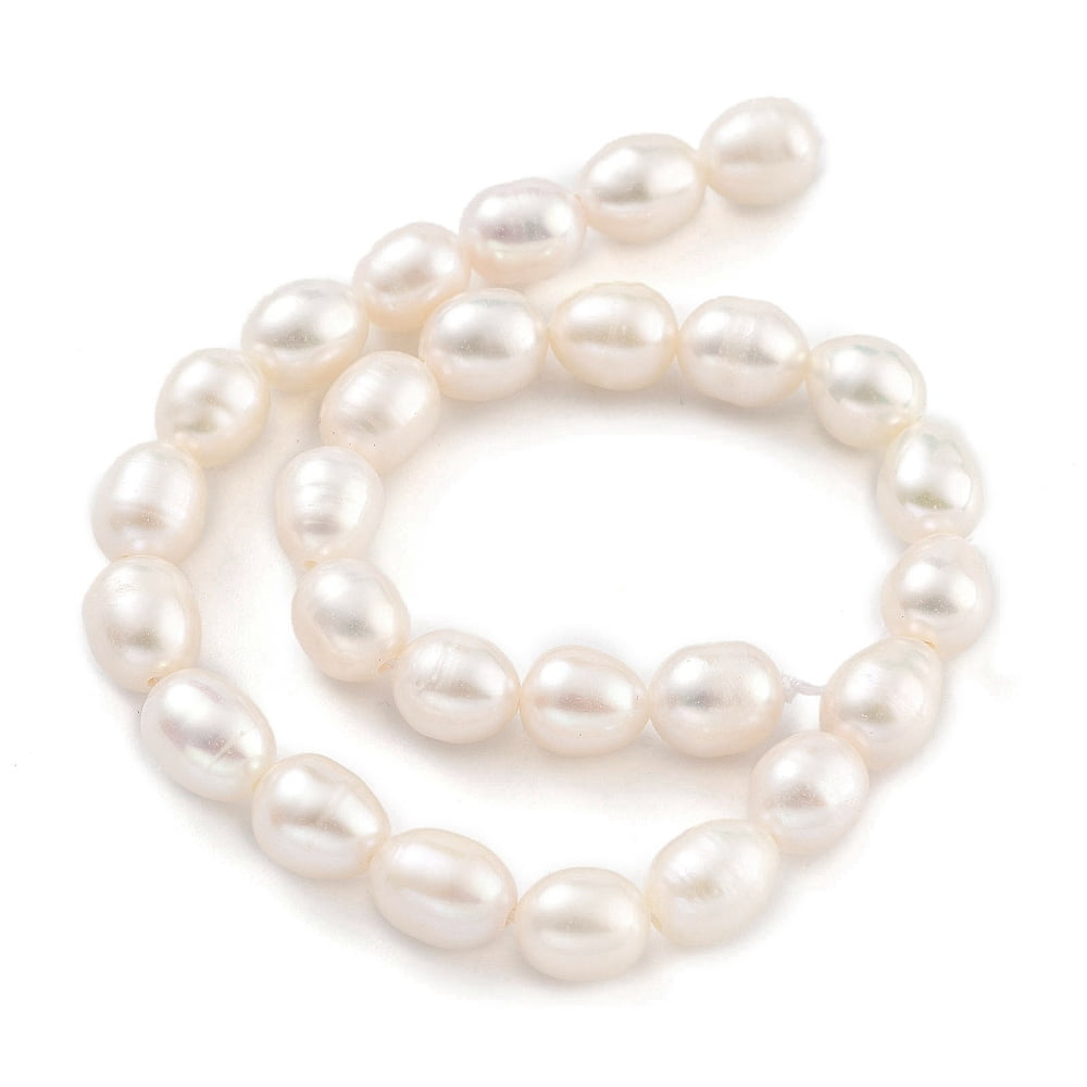 4 Strand Natural Cultured Freshwater Pearl Beads Strands Rice Grade 3A White 5~5.5mm Hole: 0.6mm about 27pcs/strand 6.89''(17.5cm)