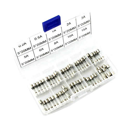 100Pcs Fast Blow 0.2A-15A Car Truck Glass Tube Fuses Assorted Kit 5x20mm Superb 