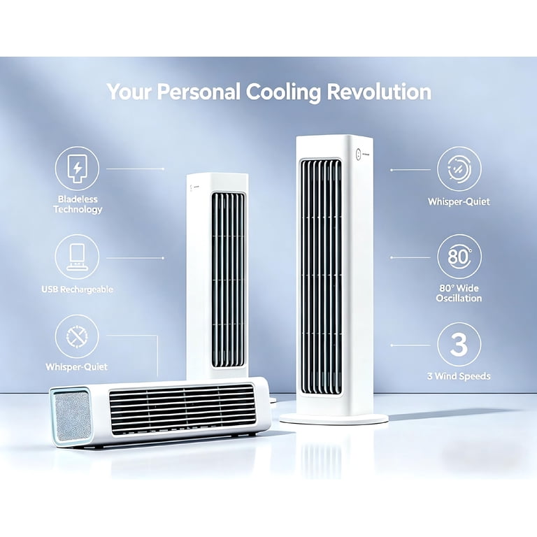 Breeze様★★ 2-in-1 Portable - 2026 New BreezaMax Rechargeable Air Cooler, Dual