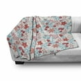 thumbnail image 3 of Floral Soft Flannel Fleece Throw Blanket, Flowers Ladybugs Butterflies Strawberries Kids Nursery Playroom Pattern, Cozy Plush for Indoor and Outdoor Use, 50" x 60", Dark Coral Aqua, by Ambesonne, 3 of 6