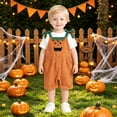thumbnail image 5 of Shadoumai Halloween Romper Pumpkin Face Strappy Romper For Girls, Casual Cute Jumpsuit For Halloween Party Daily Clothes Romper, 5 of 7