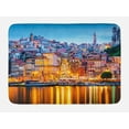 thumbnail image 1 of European Bath Mat, Medieval Town Coast Portuguese Porto Old City Historical Twilight Scenery, Non-Slip Plush Mat Bathroom Kitchen Laundry Room Decor, 29.5 X 17.5 Inches, Ginger Pale Blue, Ambesonne, 1 of 2