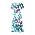 thumbnail image 4 of Vestido de Manga Corta para Mujeres Vestido de Verano de Cuello Redondo Impreso, Poliéster de Tamaño Verdadero Diario Y Vestido de Fiesta, 4 of 4