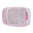 thumbnail image 1 of Bolsa de maquillaje RSRSLEII, bonita, transparente, con estampado de lazos, nailon, 20 x 14 x 6 cm, 1 of 7