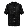 thumbnail image 5 of LIIPEE Men Shirts Casual Summer Solid Color Short Sleeve Lapel Button Down Fashion Mesh Shirts Outdoor Male Loose Fit Lightweight Comfortable Breathable Soft Shirts,M, 5 of 5