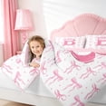 thumbnail image 4 of meiyoeat Cute Coquette Bow 7 Pieces Bedding Comforter Set For Girls,Pink Initial Latter B Full Bedding Set For Kids,pink Reversible, 4 of 7