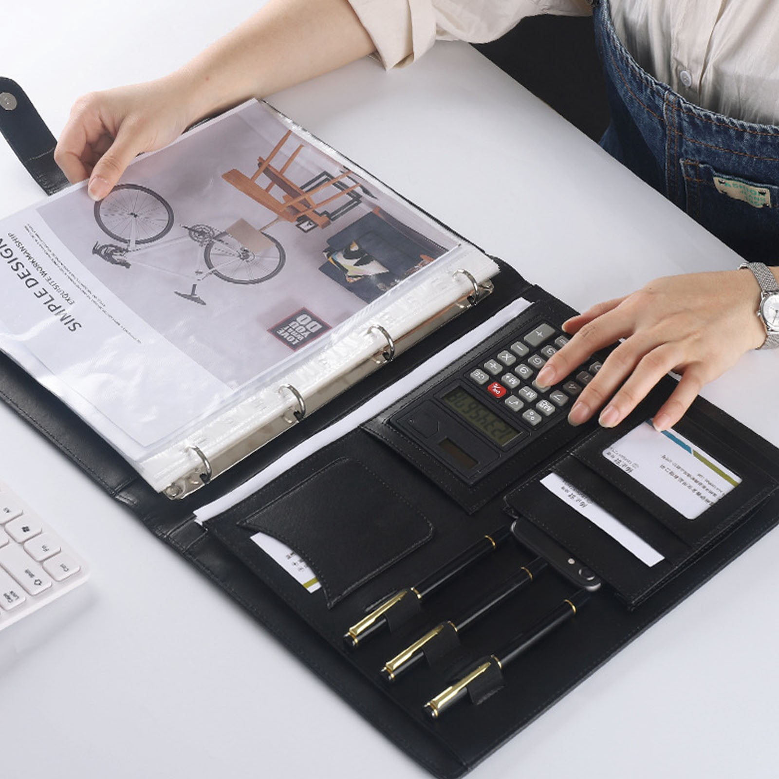 LYINGF Multifunctional Plastic Storage Clipboard with Integrated Calculator, A4 and Letter Size Clipboard Serves as a Document Holder for Business Meetings, Note Taking, and Office Organization