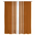 thumbnail image 2 of Burnt Orange White Stripe Sheer Curtains 45 Inches Long, Modern Rustic Vertical Striped Light Filering Curtains, Breathable Simi Curtain Privacy Drapes for Kitchen Bathroom Small Window Treatment, 2 of 9