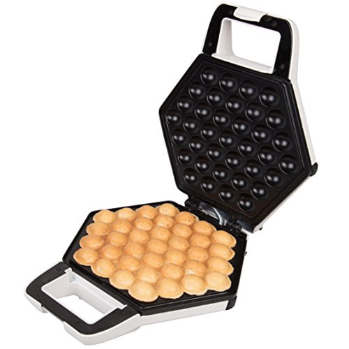Fun Gift Bubble Mini Waffle Maker Electric Non Stick Breakfast Appliance Make Breakfast Special with Tiny Hong Kong Egg Style Design 4 Inch Individual Waffler Iron 