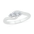 thumbnail image 1 of DGOLD Bague Classique en Or Blanc 10kt Diamant Blanc Rond 3 Pierres (1/4 cttw), 1 of 3