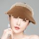 thumbnail image 4 of Vacaciones de verano Sombrero de playa Gorra con visera Gorra de paja con parasol de perlas para niña Mujer (Café 54x58cm), 4 of 6