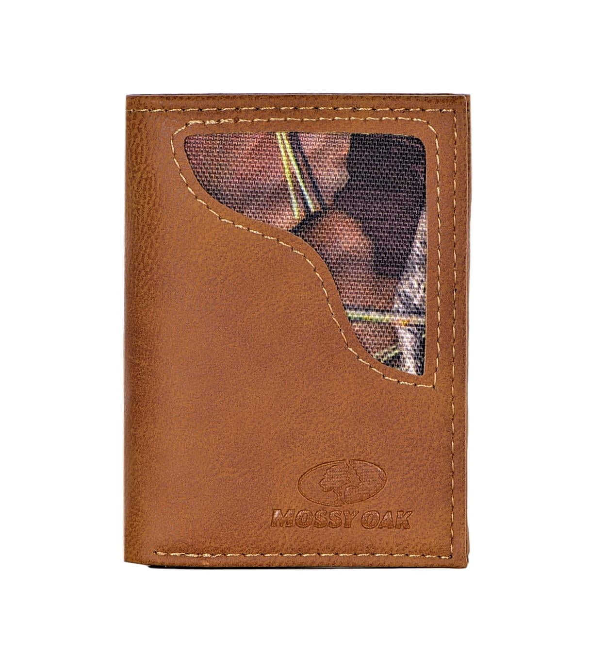 ZEP-PRO NCAA Mens Mossy Oak Nylon and Leather Passcase Concho Wallet 