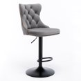 thumbnail image 2 of 2PC Velvet Upholstered Barstool Adjustable Seat Swivel Counter Height Chair, 2 of 5
