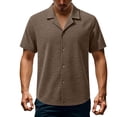 thumbnail image 6 of successthop Mens Button Down Short Sleeve Shirts Big and Tall Collar Shirts Casual Pullover Tops Solid Summer Clothes S, 6 of 6