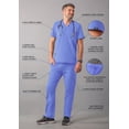 thumbnail image 3 of Adar Addition Go-Everyday Scrub Set For Men - Stylish Scrub Top & Cargo Scrub Pants - A9800 - Ceil Blue - XS, 3 of 7