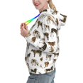 thumbnail image 2 of Honeii Cow Pattern Womens Oversized Hoodies Long Sleeve Sweatshirts Pullover Fall Outfits with Pocket-Small, 2 of 7