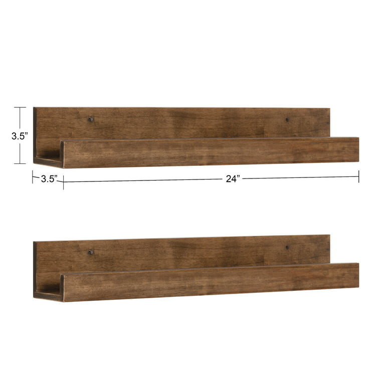 Kate and Laurel Lintz Wood and Metal Floating Wall Shelves - 26x30.5 - Rustic Brown