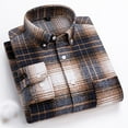 thumbnail image 3 of YOIAVAIOY Mens Plaid Long Sleeve Shirts Soft Cotton Button Down Shirts Lightweight Shacket Jacket with Pocket, 3 of 3
